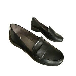 Dr. Scholl’s Womens Loafers Black Slip-On Comfort Wedge Size 10 W